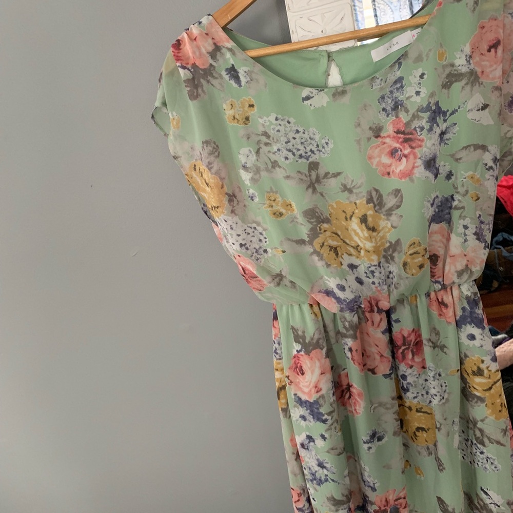 Green floral dress by lush